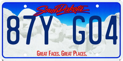SD license plate 87YG04