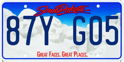 SD license plate 87YG05