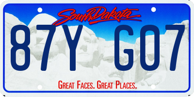 SD license plate 87YG07