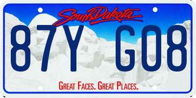 SD license plate 87YG08
