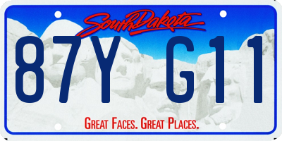 SD license plate 87YG11