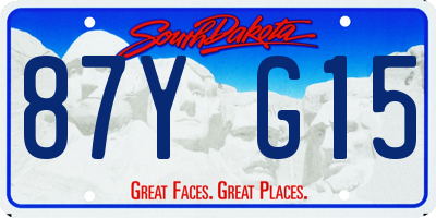 SD license plate 87YG15