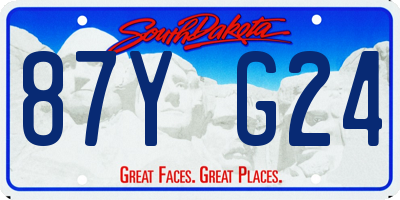 SD license plate 87YG24
