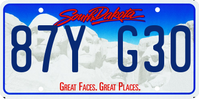 SD license plate 87YG30