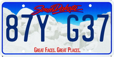 SD license plate 87YG37