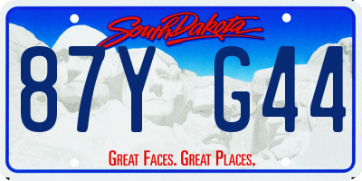 SD license plate 87YG44