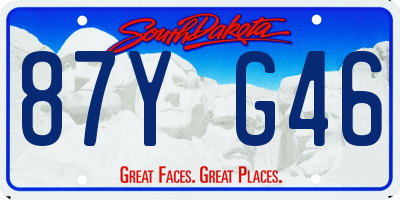 SD license plate 87YG46