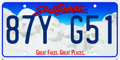 SD license plate 87YG51