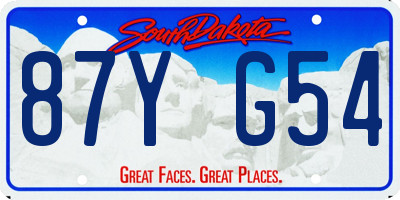 SD license plate 87YG54