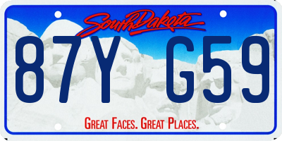 SD license plate 87YG59