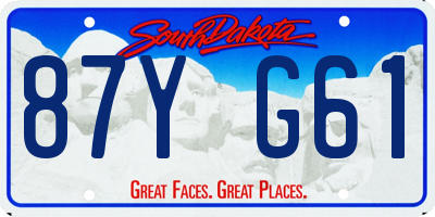 SD license plate 87YG61