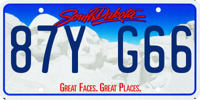 SD license plate 87YG66