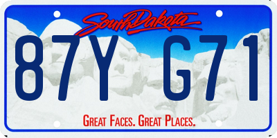 SD license plate 87YG71