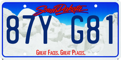 SD license plate 87YG81