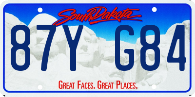 SD license plate 87YG84