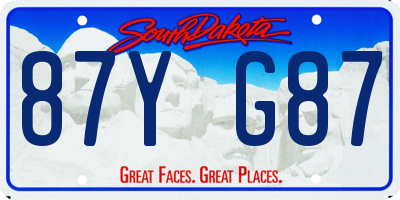 SD license plate 87YG87