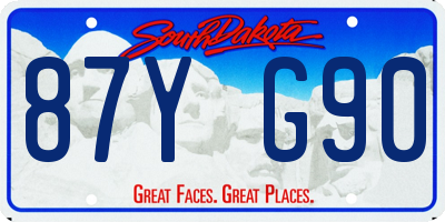 SD license plate 87YG90