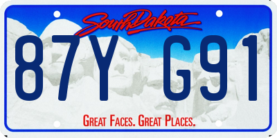 SD license plate 87YG91