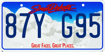 SD license plate 87YG95