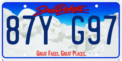 SD license plate 87YG97