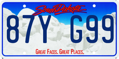 SD license plate 87YG99