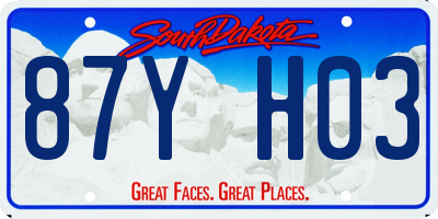SD license plate 87YH03