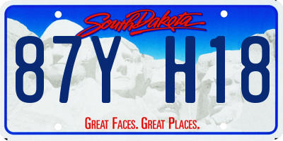 SD license plate 87YH18