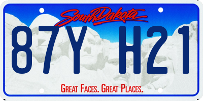 SD license plate 87YH21
