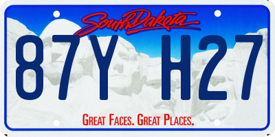 SD license plate 87YH27