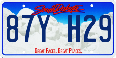 SD license plate 87YH29