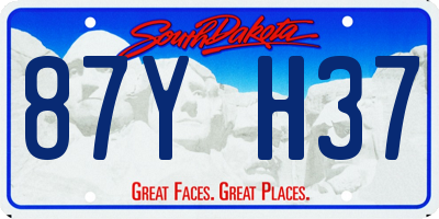 SD license plate 87YH37