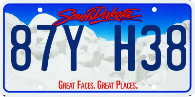 SD license plate 87YH38