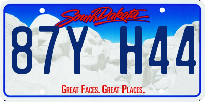 SD license plate 87YH44