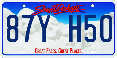 SD license plate 87YH50
