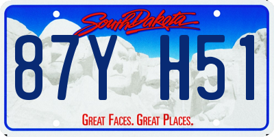 SD license plate 87YH51