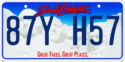 SD license plate 87YH57