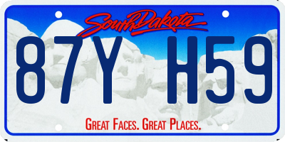 SD license plate 87YH59