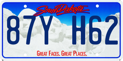 SD license plate 87YH62