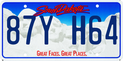 SD license plate 87YH64