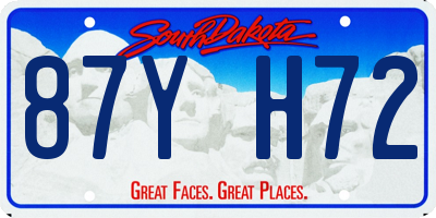 SD license plate 87YH72