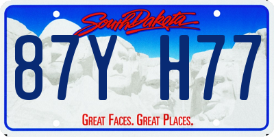 SD license plate 87YH77