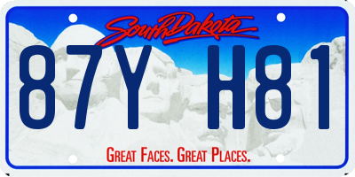 SD license plate 87YH81