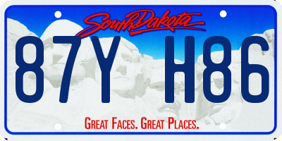 SD license plate 87YH86