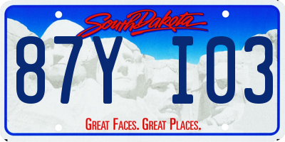 SD license plate 87YI03