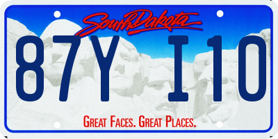 SD license plate 87YI10