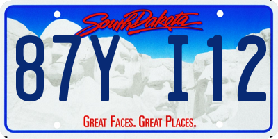 SD license plate 87YI12