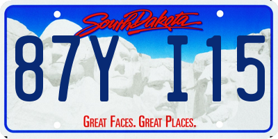 SD license plate 87YI15