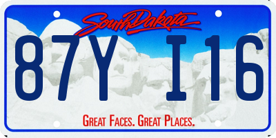 SD license plate 87YI16