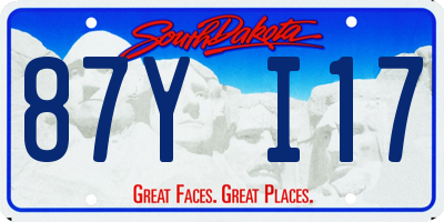 SD license plate 87YI17