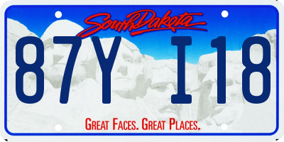 SD license plate 87YI18